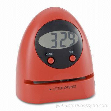 Promotional Desktop LCD Clock with Automatic Letter Opener